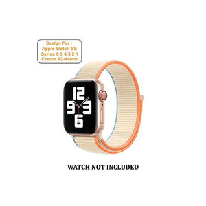 CellFAther Straps New 2020 Edition Nylon Straps For Apple Watch-42/44mm (Cream)