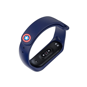 Silicone Wristband for Mi Band 4/ Mi Band 3 (Midnight Blue-Captain America Edition ) - CellFAther