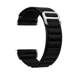 22mm SmartWatch Sport Loop Nylon Alpine Bands- Black