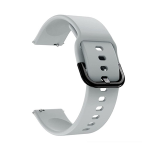 20mm universal Smartwatch Silicone Strap Black-Plain